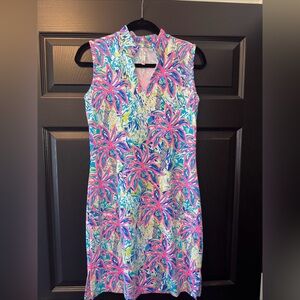 Lulu-B Pink and Blue Floral Midi Dress XS